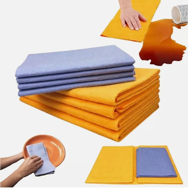 8 stk. Ultraabsorberende Mirakel Renseskind, Multifunktionelt Renseskind Vaskeskind Håndklæde Klud, Superabsorberende Genanvendelig 8PCS