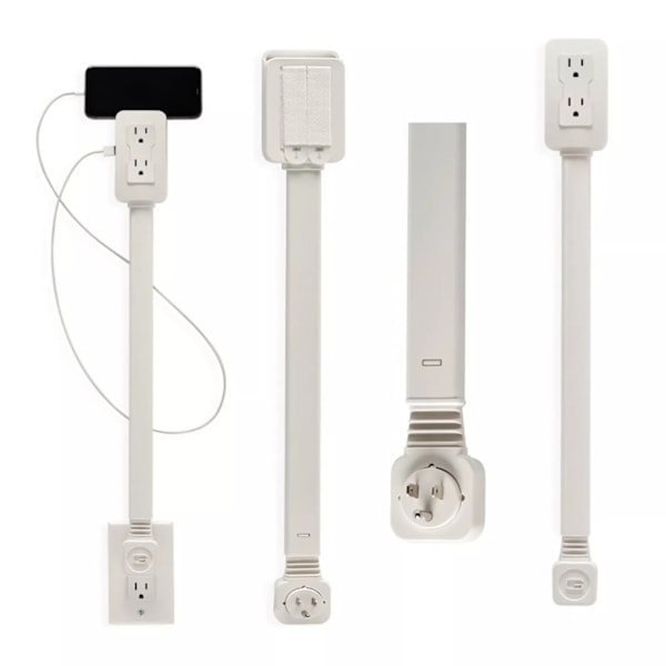 22\"-34\" Sähköpistorasian jatkojohto! Pidentää, kääntyy 180° ja sisältää ylijännitesuojan sekä USB-portin
