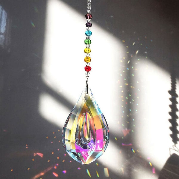 Sun Catcher Hängande Crystal Rainbow Prism Wind Chime Ornament S
