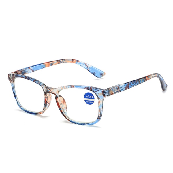 Dam designer läsglasögon för damer +1,0 1,5 2,0 3,0 3,5 4,0 överdimensionerade glasögon Blue Frame,+250
