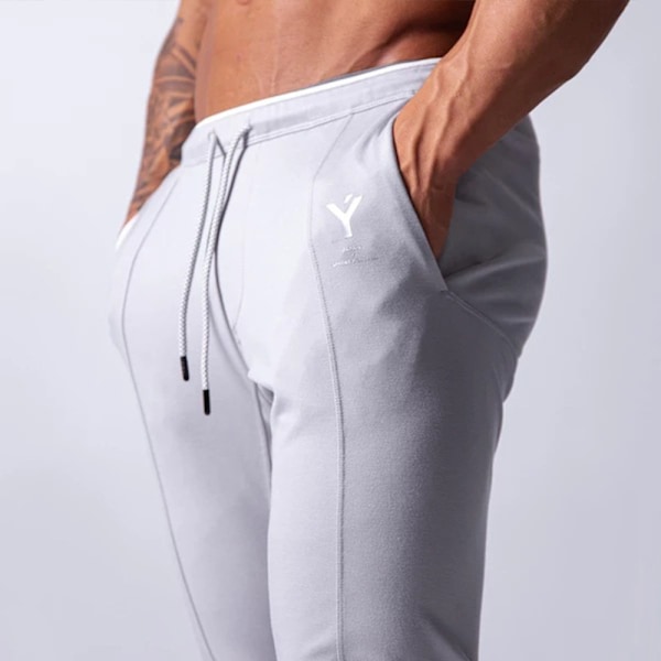 Herr Joggingbyxor Fitness Joggers Träningsoverall Sweatpants Sport Dragsko Byxor Grey XL