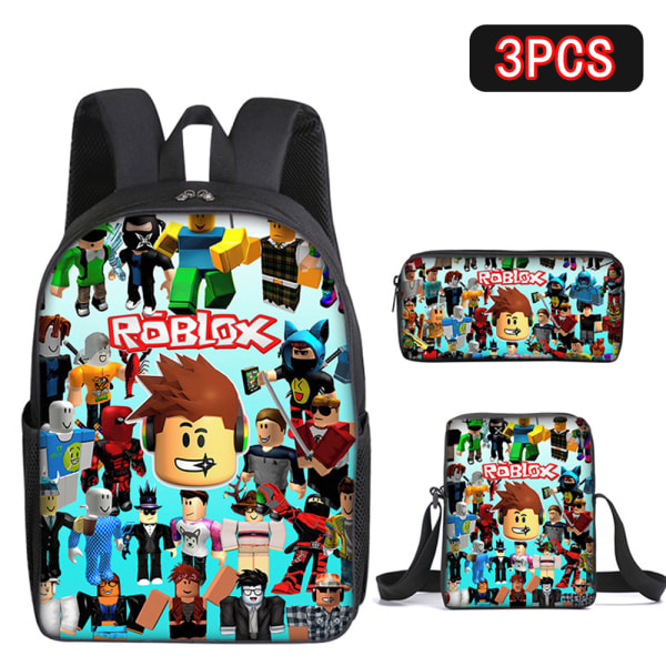 Barn Roblox Ryggsäck Student Skolväska Ryggsäck Måltid Penna Present