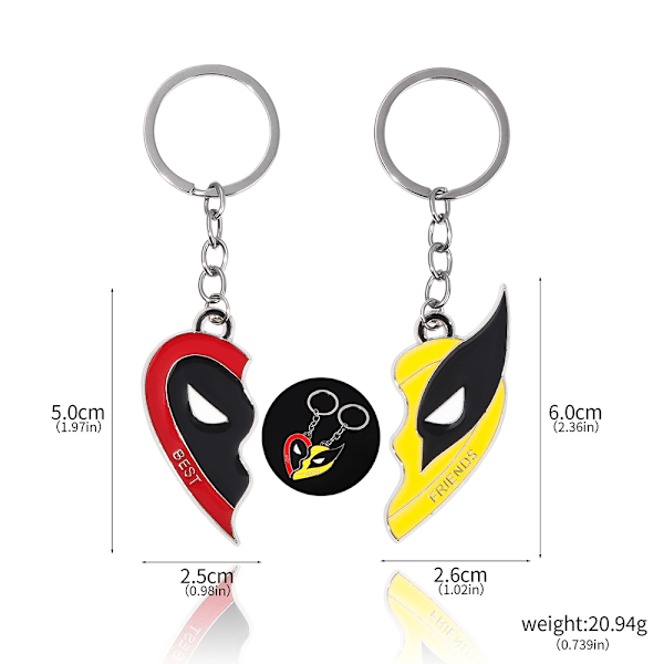 Wolverine Deadpool Nyckelring Halsband Herrar Legering Hänge Cosplay Nyckelringar Present Key Ring