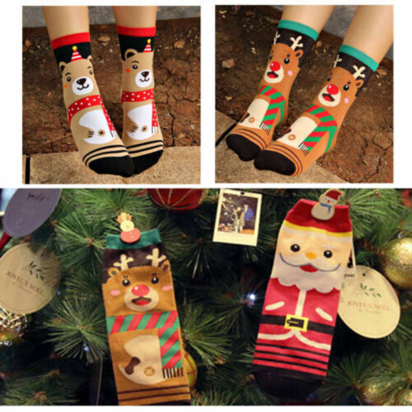 Vuxna julstrumpor i bomull, mysiga, roliga, varma Bear 1 Pair