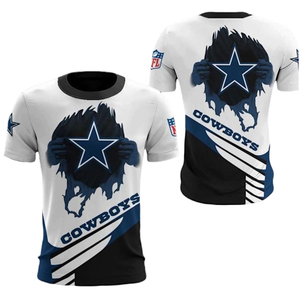 Herr NFL T-shirt Amerikansk Fotboll Lag Jersey Tryckt Kortärmad Tee Casual Toppar D 3XL