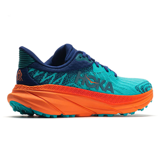 HOKA ONE ONE Challenger ATR 7 Damskor Lågprofil Löpskor för Asfalt Blue + Orange 38