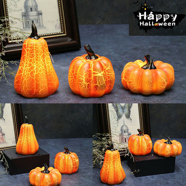 Halloween LED Pumpa Ljus Utomhus Inomhus Fest Dekoration C