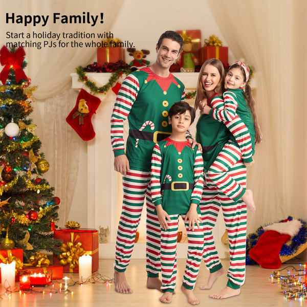 Jul Familj Matchande Elf Pyjamas Set Tops Byxa Outfits Dad S
