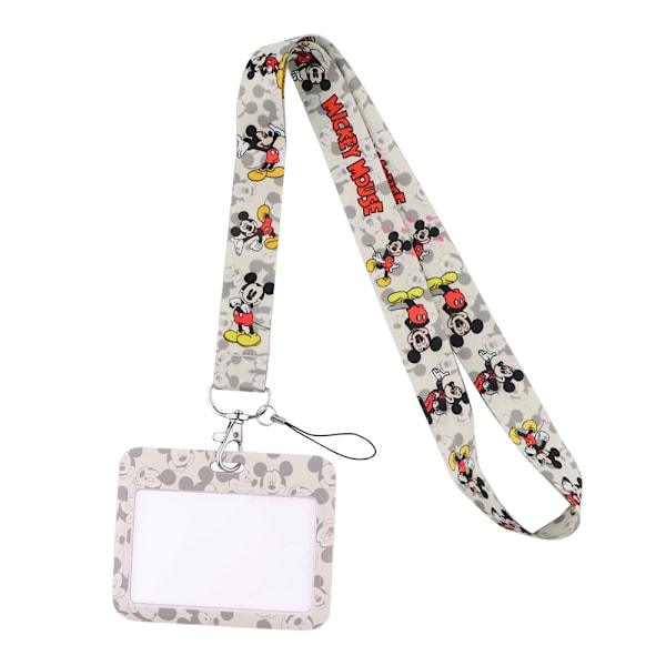 Disney Mickey Minnie Cartoon Lanyard Arbets- och skolidentifieringskortshållare Mobiltelefonhållare Halsband B