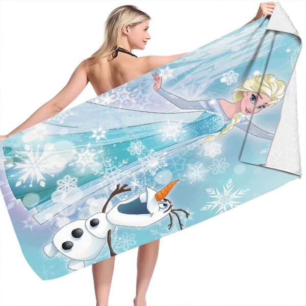 Elsa Anna Princess Cartoon Badhandduk Strand Simning Mikrofiber Handduk 70*150cm Present B 70*150cm