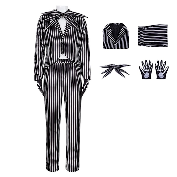 The Nightmare Before Christmas Jack Skellington Herr Halloween Cosplay Kostym M