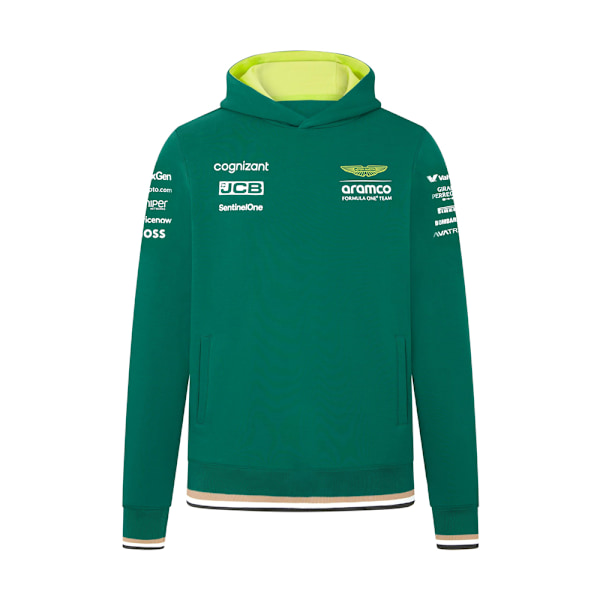 Herr Sweatshirt Lös Passform Pullover Hoodie Racing Långärmad Sweatshirt Med Fickor - Grön 2XL