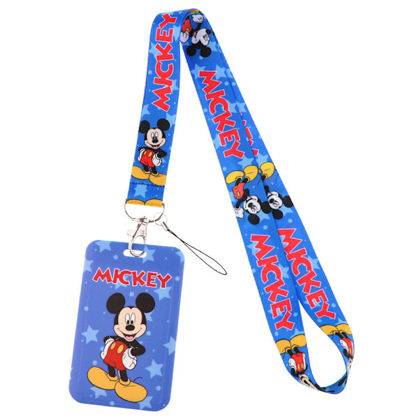 Disney Mickey Minnie Cartoon Lanyard Arbets- och skolidentifieringskortshållare Mobiltelefonhållare Halsband D