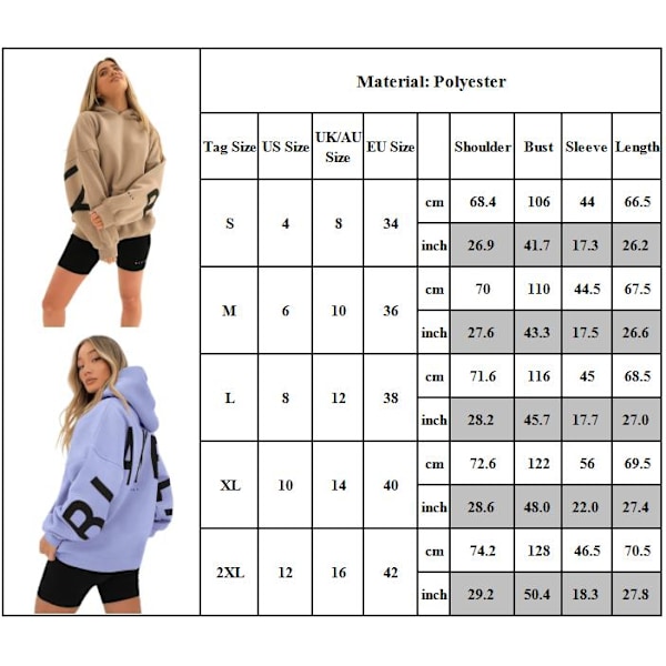 Blakely Hoodies Dam Hooded Sweatshirt Långärmad Pullover Jumper Casual Toppar White L
