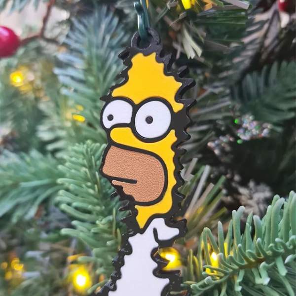 Homer Simpson Julgranspynt 2D Akryl Simpsons Meme Prydnad