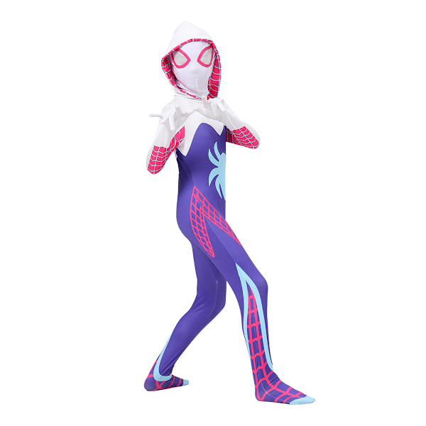 Cosplay Life Gwen Stacy Cosplay Kostym Lycra Tyg Bodysuit Halloween Spider-Man 130cm