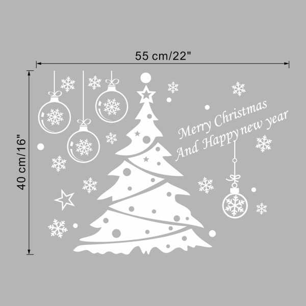 Christmas Snowflake Window Clings Stickers Dekal för nyår