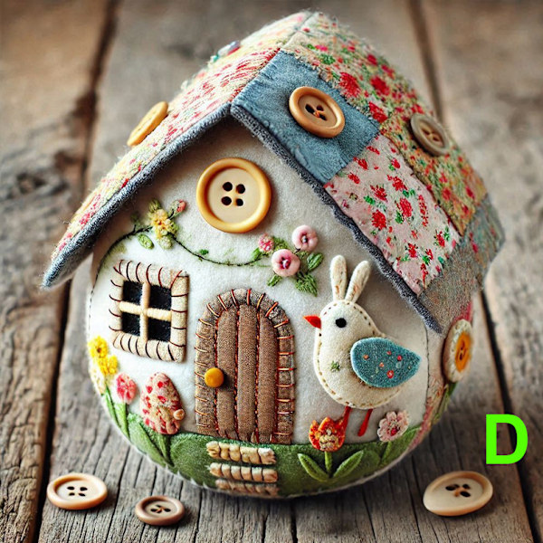 Patchwork Filt Ägghus DIY Kit, DIY Patchwork Filt Ägghus Kycklinghus Hantverkskit med Materialpaket, för Nybörjare Barn Vuxna D