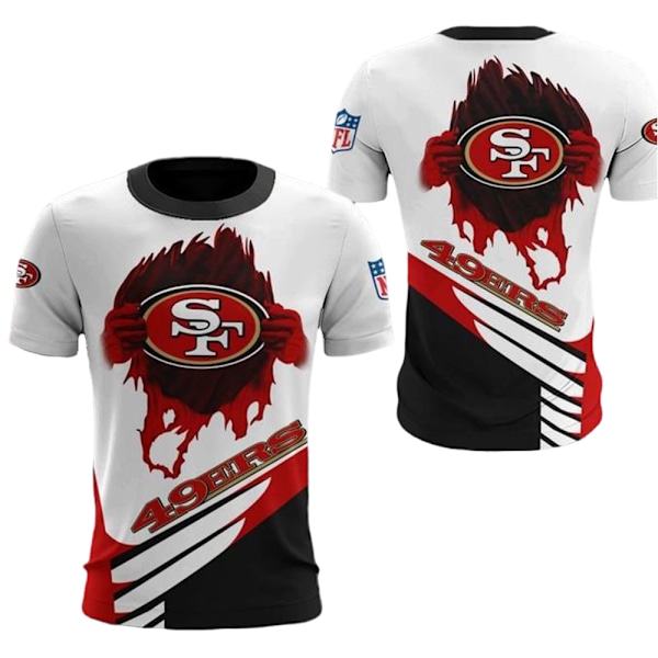 Herr NFL T-shirt Amerikansk Fotboll Lag Jersey Tryckt Kortärmad Tee Casual Toppar A S