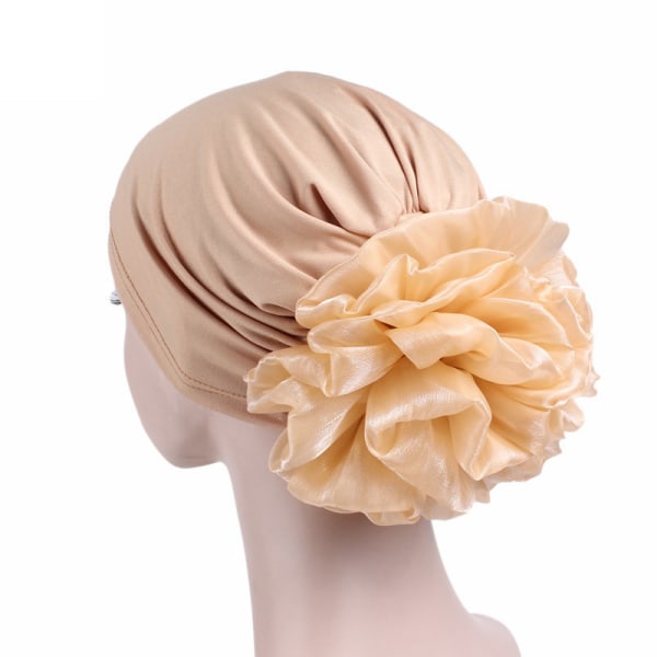 Blomsterlue for kvinner, elastisk hatt, moteriktig og pustende hodeplagg Khaki