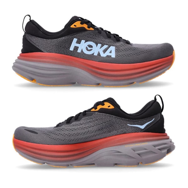 HOKAONE ONE Bondi 8 Textil Herr Lågskor Löparskor för Väg Dark Grey Orange 40.5