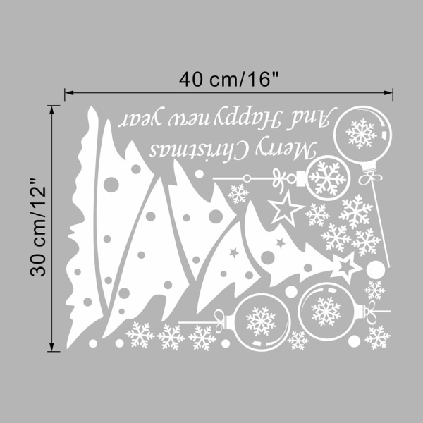 Christmas Snowflake Window Clings Stickers Dekal för nyår