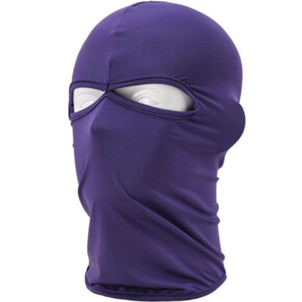 Balaclava Mask 2 Hål Skidmask Full Ansiktsmask Halsvärmare Motorcykel Hjälm Purple