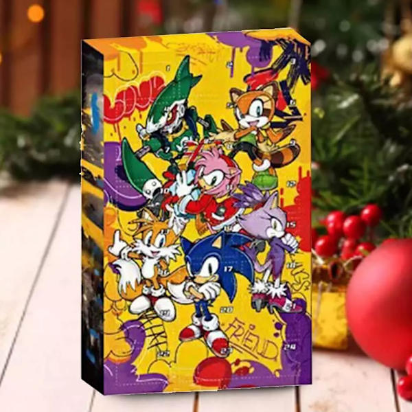 Julkalender 2024, 24 Dagar Julnedräkning Julkalender Söta Mini Sonic Figurer Dockor Julsamlingspresentuppsättning
