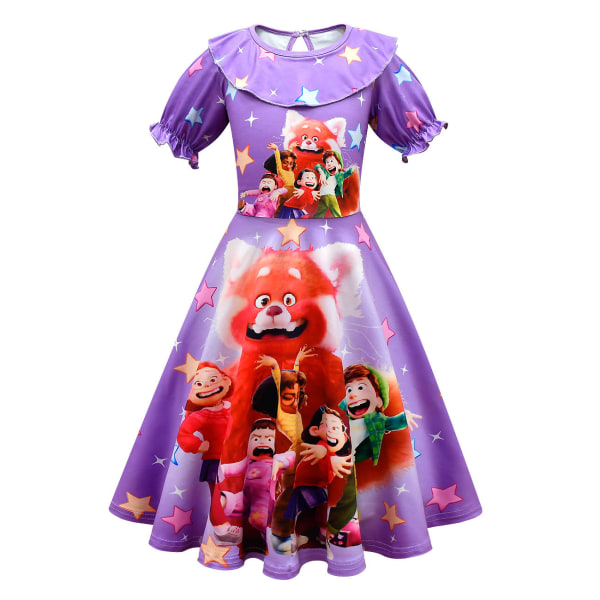 Turning Red Girls Princess Dress Cosplay Kostym Festklänning purple 110cm