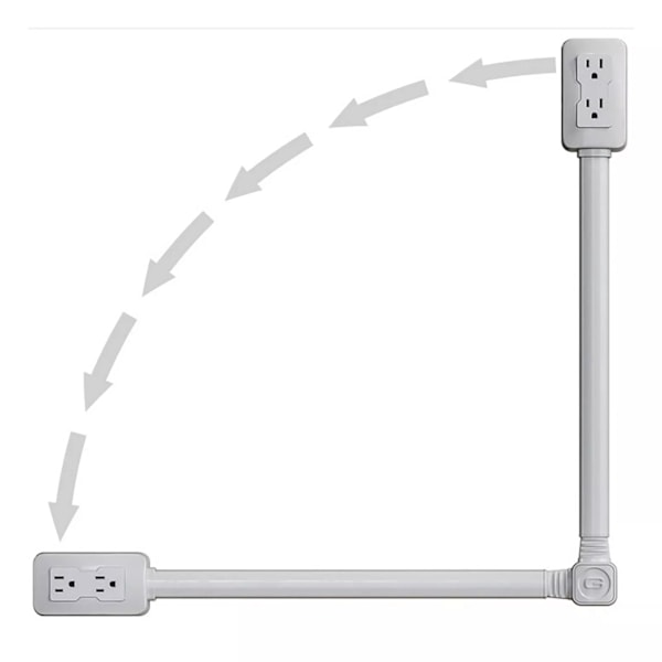 22\"-34\" Sähköpistorasian jatkojohto! Pidentää, kääntyy 180° ja sisältää ylijännitesuojan sekä USB-portin