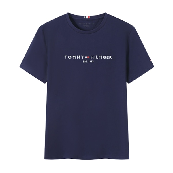 TOMMYHILFIGER Tryckt T-shirt med Kort Ärm, Rund Hals, för Män Royal Blue M