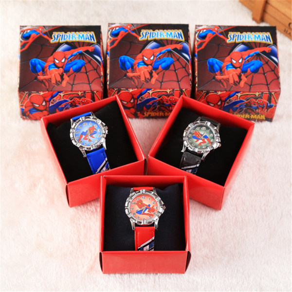 Spider-Man Children's Quartz Mechanical Watch Läderarmband Royal Blue