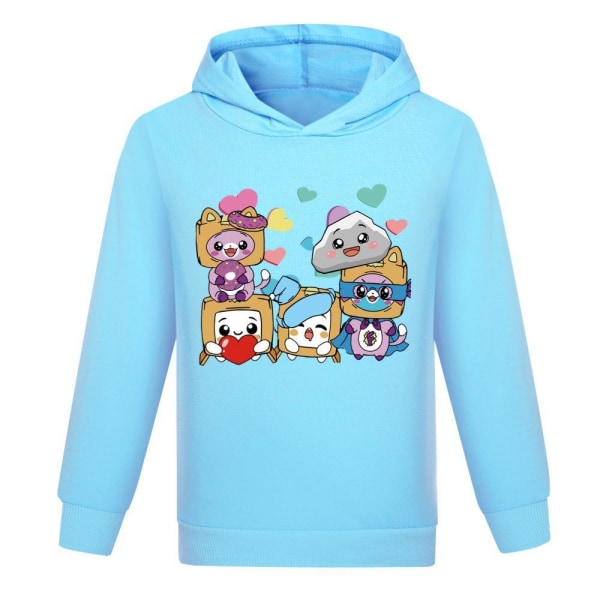 Kids Sweatshirt 3d Hoodies Bekväma LANKYBOX Pullovers light blue 130cm