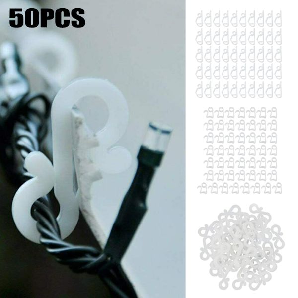 50x Mini Hängande Krokar Utomhus Jul Ljusslinga Klämmor Dekor no.1