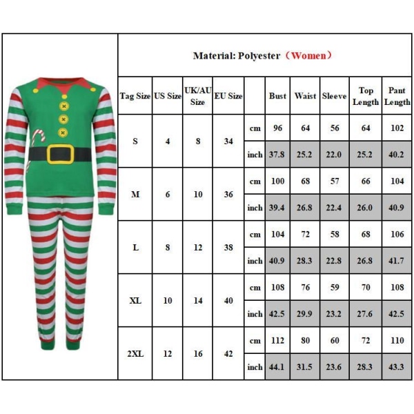 Jul Familj Matchande Elf Pyjamas Set Tops Byxa Outfits Mon XL