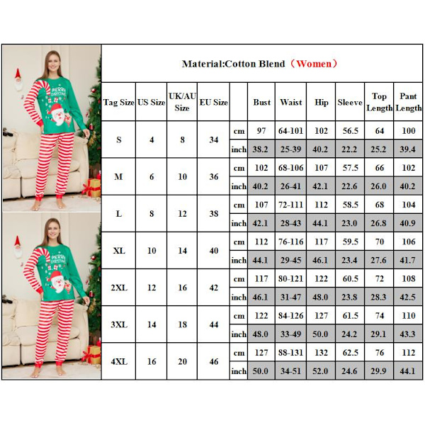 Jultomten Julpyjamas Familjematchande Sovkläder Barn Pyjamas Mom 4XL