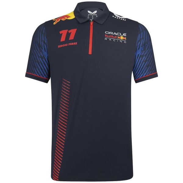 Herr Zip Up Neck Polo Shirts Oracle Red Bull Racing 2023 Officiellt Team Costume B 4XL