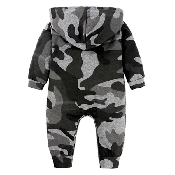 Vauvan poikien tyttöjen söpö romper hupullinen taskuhaalari vaatteet asu Camouflage 70cm
