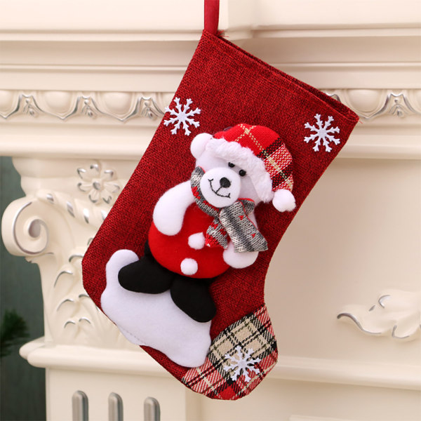 Jul hängsocka julklapp godis strumpor för familjesemester Bear