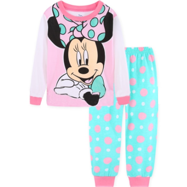 Minnie Mouse Pyjamas Nattkläder Barn Långärmad Toppar Byxor Set C 100cm