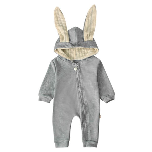 Newborn Rabbit Hooded Romper Jumpsuit Bodysuit Outfit Kläder 3-6M