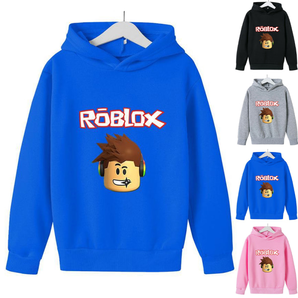 ROBLOX 3D-tryckt barnhoodie jacka kappa tecknad långärmad pink 140cm