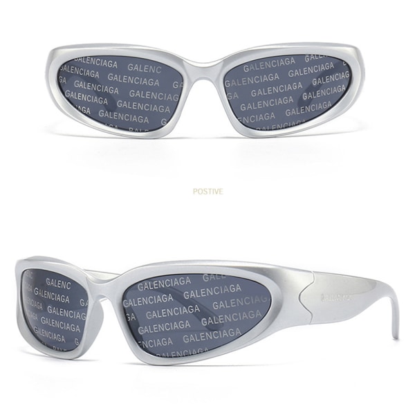 Klassiska teknokänsliga solglasögon för kvinnor silver