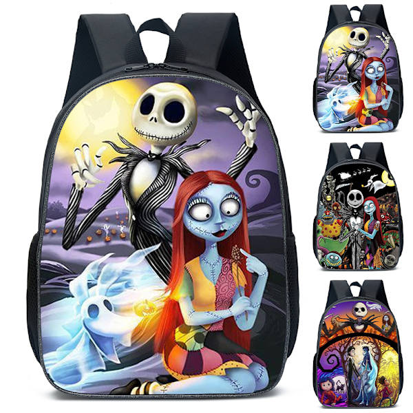 The Nightmare Before Christmas Print Rygsæk Skole Skuldertaske Rejse Rygsæk Laptop Skoletaske Piger A
