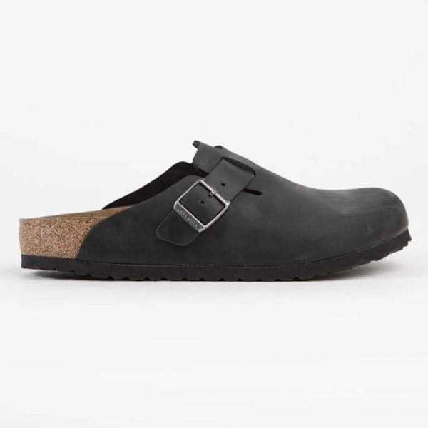 Birkenstock Boston Mjuka Fotbäddar Tofflor Unisex Slip On Vardagsskor Black 45