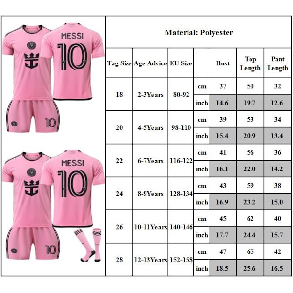 2024-2025 Miami Hemmatröja Träningskläder #10 MESSI Barn Fotbollströja Kit Fotbollströjor Mode Sport T-Shirt 28