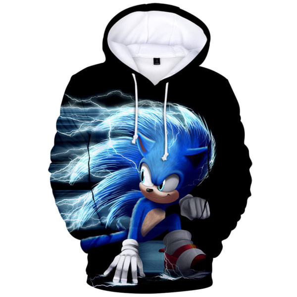 Pojkar Flickor Hedgehog Sonic Print Hoodie Sweater Coat Vinterkläder A 160cm