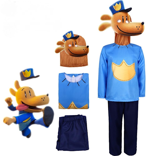 Hundmannen Kostymset för Barn, Inklusive Mask för Halloween Jul Maskerad Cosplay Tillbehör 3-12 År A 110cm