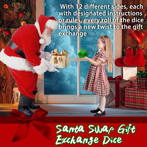 3 * 3 * 3\" Santa Swap Gaveudveksling Terninger Julefest Gaveudvekslingsspil