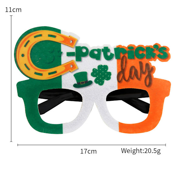 St. Patrick's Day Leprechaun Glasögon Irländska Dagsfest Tillbehör K